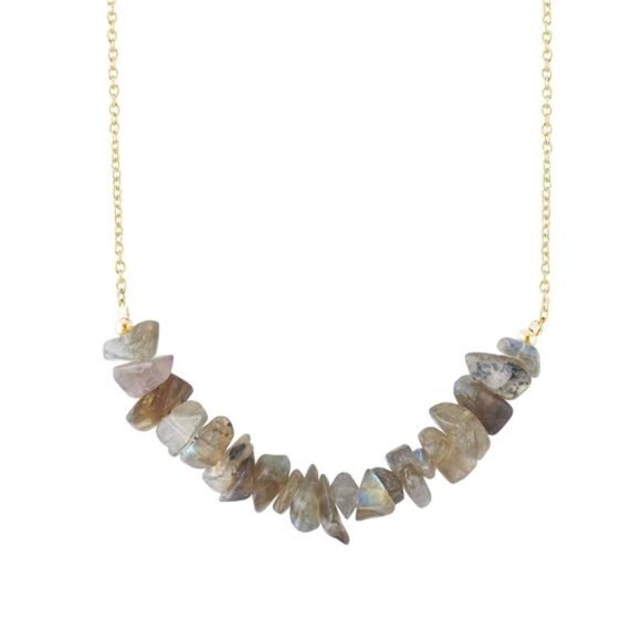 🌙 Labradorite Chakra Necklace | Intuition & Protection Crystal | Spiritual - Picture 1 of 5